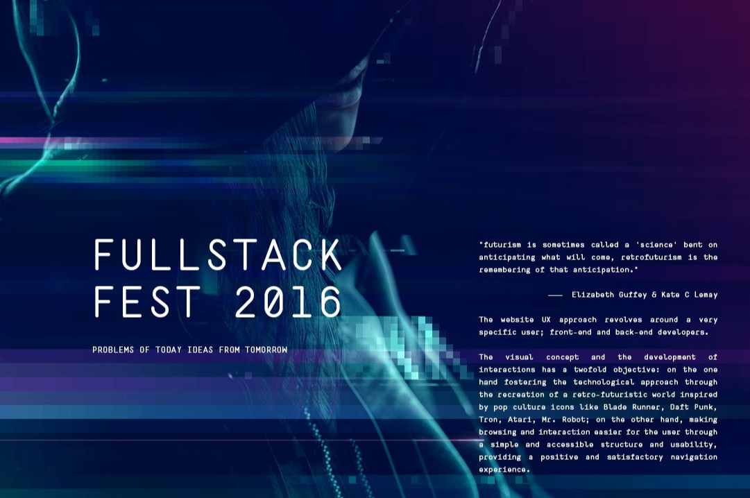 Parte del sito del Fullstack Fest 2016