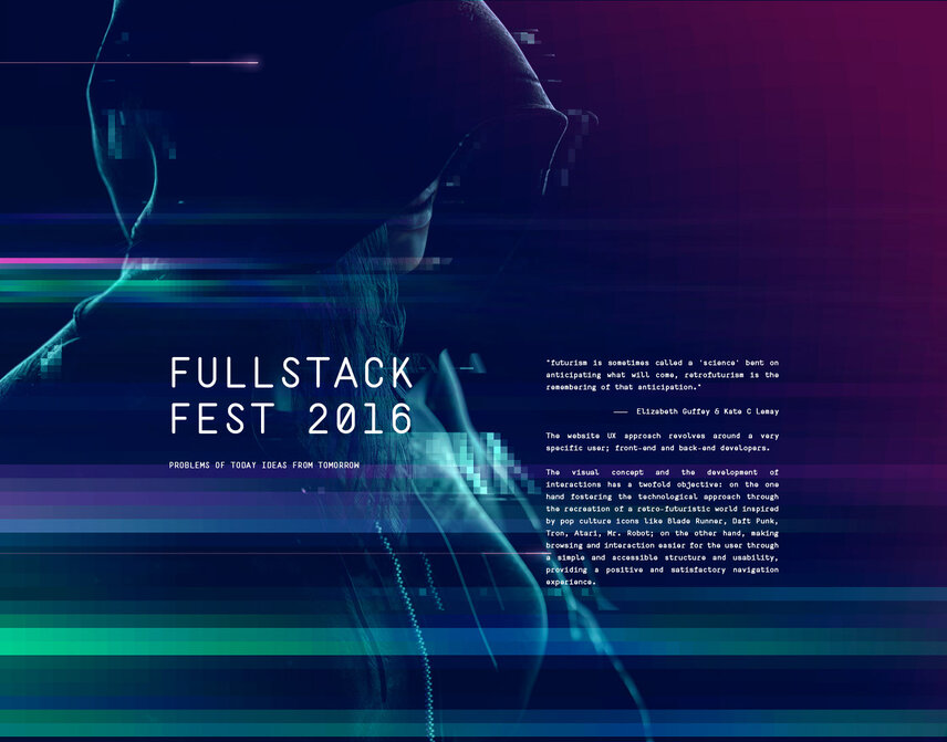 Parte del sito del Fullstack Fest 2016